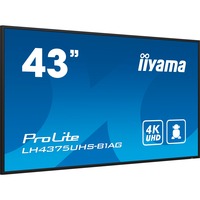 iiyama ProLite LH4375UHS-B1AG, Public Display schwarz (matt), UltraHD/4K, IPS, Lautsprecher, SDM-Slot