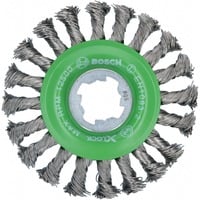 Bosch PRO Stainless Steel heavy X-LOCK Scheibenbürste, Ø 115mm, gezopft 0,5mm Edelstahldraht, für X-LOCK Winkelschleifer