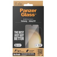 PanzerGlass Displayschutz Ultra-Wide Fit, Schutzfolie transparent, Samsung Galaxy S24, EasyAligner