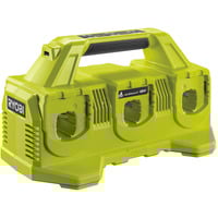 Ryobi 18 V ONE+ Ladestation RC18640, für bis zu 6 Akkus grün/grau, Ladestrom 4,0A
