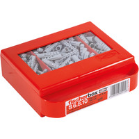fischer Montage-Box S 6/8/10 , Dübel hellgrau/rot, 225-teilig