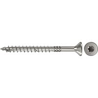 fischer Spanplattenschraube PowerFast 6,0x50 Senkkopf TX 100 Stück, mit Teilgewinde, Edelstahl A4