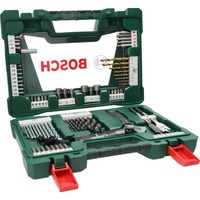 Bosch Heimwerken & Garten V-Line TiN-Bohrer- und Bit-Set, 83-teilig, Bohrer- & Bit-Satz grün, mit Rollgabelschlüssel
