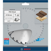 Bosch PRO Wood Kreissägeblatt, Ø 165mm, 24Z Bohrung 30mm, für Handkreissägen