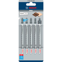 Bosch PRO Hardwood clean Stichsägeblatt T 301 CDF, 117mm 5 Stück