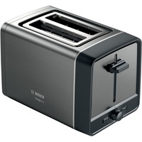 Bosch Kompakt-Toaster DesignLine TAT5P425DE grau/schwarz, 970 Watt, für 2 Scheiben Toast