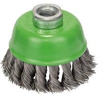 Bosch PRO Stainless Steel heavy Topfbürste, Ø 75mm, gezopft 0,5mm Edelstahldraht, M14, für Winkelschleifer