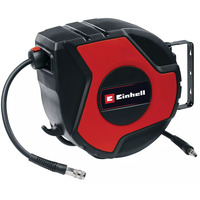 EINHELL Automatische Druckluft-Schlauchtrommel TC-PH 150 schwarz/rot, 15 Meter Druckluftschlauch + 1,5 Meter Anschluss