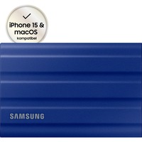 Samsung Portable SSD T7 Shield 2 TB, Externe SSD blau, USB-C 3.2 Gen 2 (10 Gbit/s), extern