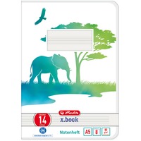 Herlitz Notenheft A5 8 Blatt Lineatur 14 GREENline Elefant A5