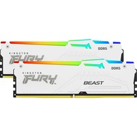 Kingston FURY DIMM 16 GB DDR5-5600 , Arbeitsspeicher weiß, KF556C40BWA-16, FURY Beast RGB, INTEL XMP