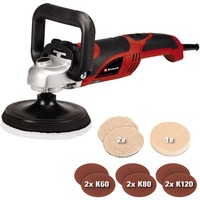 EINHELL Poliermaschine und Schleifmaschine CC-PO 1100/150 E rot/schwarz, 1.100 Watt, Schleifscheibe Ø 150mm