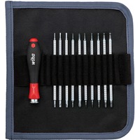 Wiha Schraubendreher mit Wechselklingen-Set SYSTEM 4 schwarz/rot, 11-teilig, mit Rolltasche