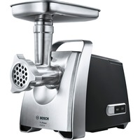 Bosch Home Fleischwolf ProPower MFW68660 silber/schwarz, 800 Watt, Fruchtpressen-, Schnitzler-, Wurstfüller- und Kebbe-Aufsatz