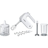 Bosch Home Handmixer-Set Styline MFQ4080 weiß/silber, 500 Watt, mit Zerkleinerer und Edelstahlmixfuß