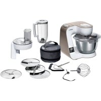 Bosch Home MUM5XW20 Küchenmaschine weiß/champagner, 1.000 Watt, integrierte Waage, Timer, Serie 4