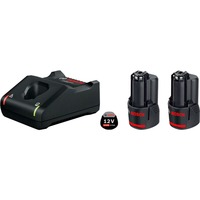 Bosch PRO Starter-Set 12V (2x GBA 12V 3.0Ah + GAL 12V-40 Professional) schwarz, 2x Akku + Ladegerät