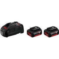 Bosch PRO Starter-Set 18V (2x GBA 18V 5.0Ah + GAL 1880 CV Professional), Ladegerät schwarz, 2x Akku + Ladegerät, AMPShare Alliance