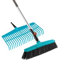 GARDENA combisystem-Straßen- und Fächerbesen Komplettangebot türkis/holz, 45cm