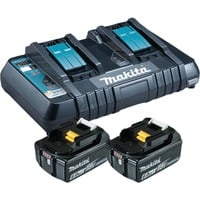 Makita Power Source Kit 18V 6Ah, Set schwarz, 2x Akku BL1860B, 1x Ladegerät DC18RD