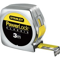 Stanley Bandmaß Powerlock, 3 Meter silber/gelb, Kunststoffgehäuse