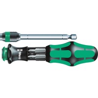 Wera Bit-Set Kraftform Kompakt 20 mit Tasche, Bit-Satz schwarz/grün, inkl. Steckgriff und Verlängerung, 1/4"