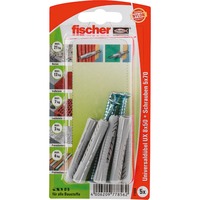 fischer Universaldübel UX 8x50 S K hellgrau, 5 Stück, mit Schraube