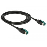 DeLOCK PoweredUSB 12V Kabel, Stecker > Stecker schwarz, 2 Meter