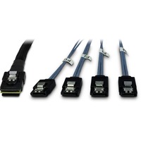 Inter-Tech Kabel SFF-8087 > 4x S-ATA gekreuzt schwarz, 1 Meter (teilummantelt)