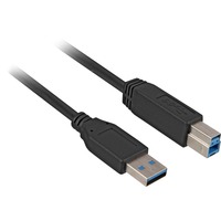 Sharkoon USB 3.2 Gen 1 Kabel, USB-A Stecker > USB-B Stecker schwarz, 5 Meter