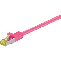 goobay Patchkabel RJ-45 SFTP, mit Cat 7 Rohkabel pink, 2 Meter, 500 MHz