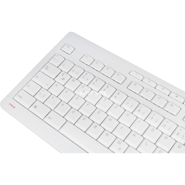 CHERRY STREAM KEYBOARD TKL, Tastatur weiß/grau, DELayout, SX