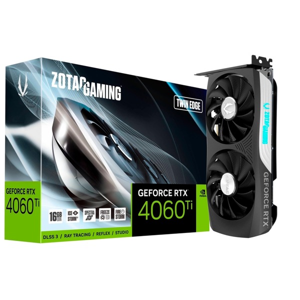 ZOTAC GeForce RTX 4060 Ti 16GB Twin Edge OC Grafikkarte DLSS 3 3x DisplayPort 1x HDMI 2.1
