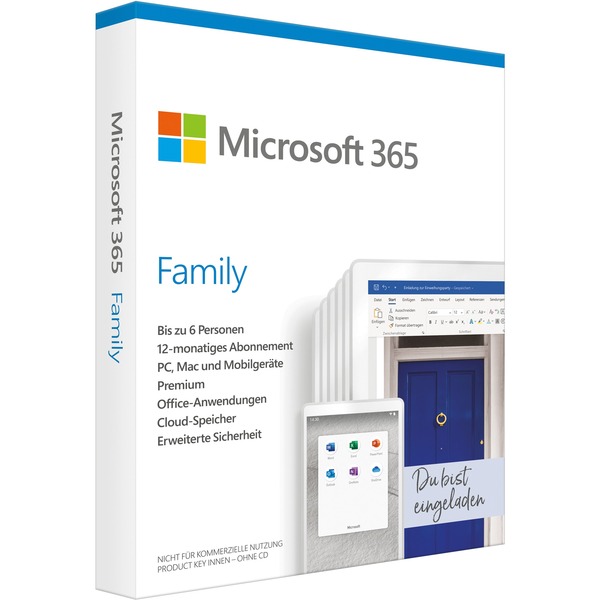 Microsoft 365 Family, Office-Software 1 Jahr