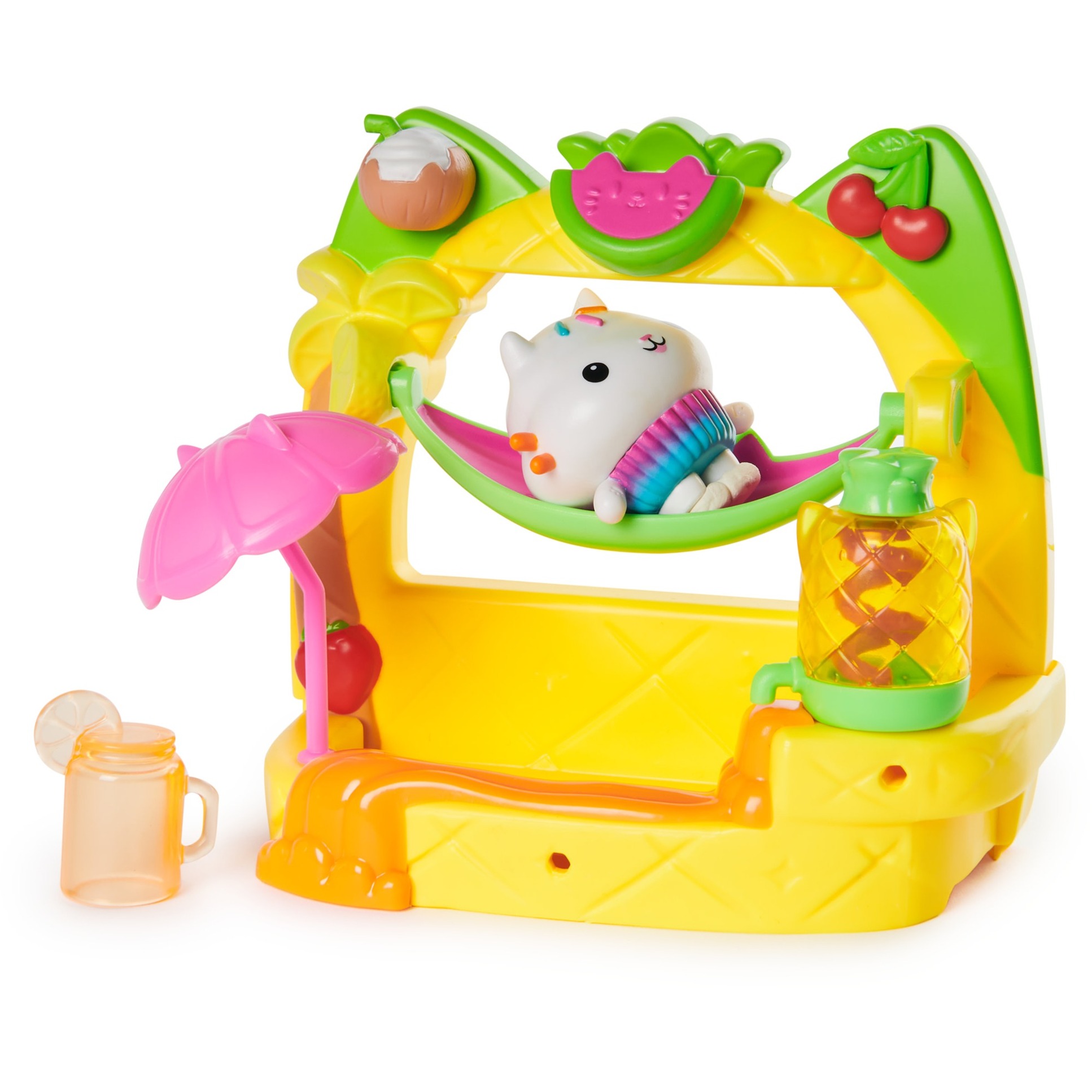 Spin Master Gabby's Dollhouse - Balkon-Spielset Kuchis Saftbar, Spielfigur