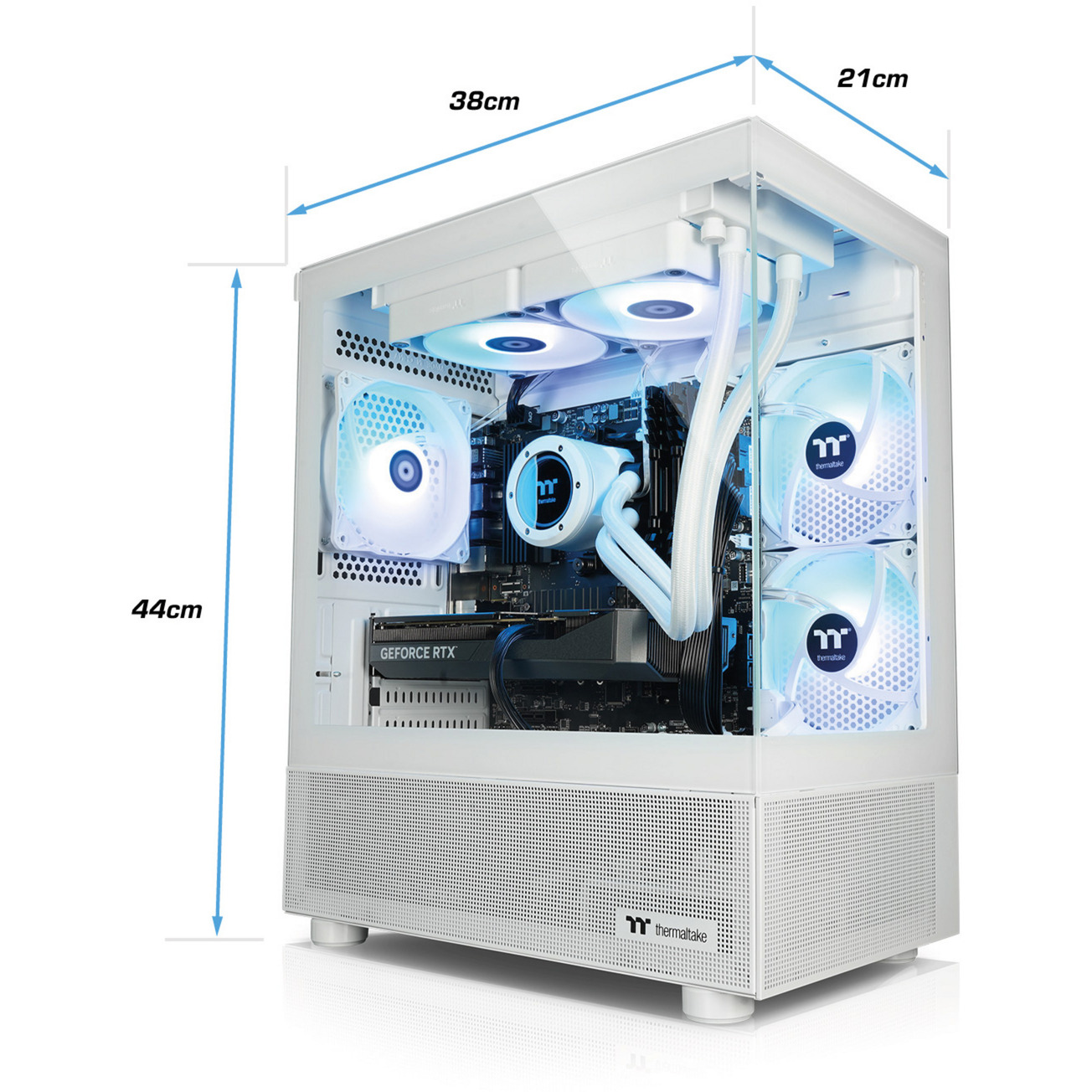 Thermaltake FTW V170A 5070 Elite Snow, Gaming-PC weiß/transparent, Windows 11 Home