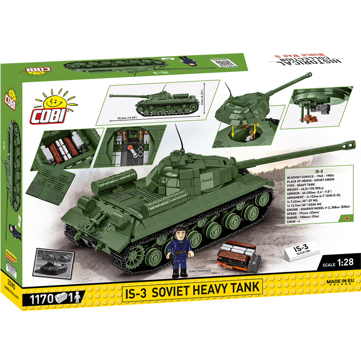COBI IS-3 Soviet Heavy Tank, Konstruktionsspielzeug Maßstab 1:28
