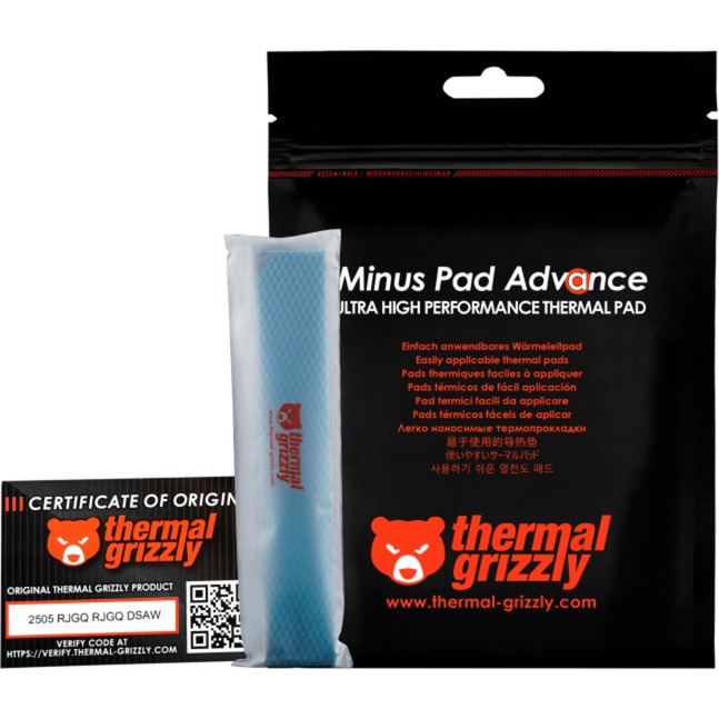 Thermal Grizzly Minus Pad Advance - 120x20x2,0 mm, Wärmeleitpads 4er Pack
