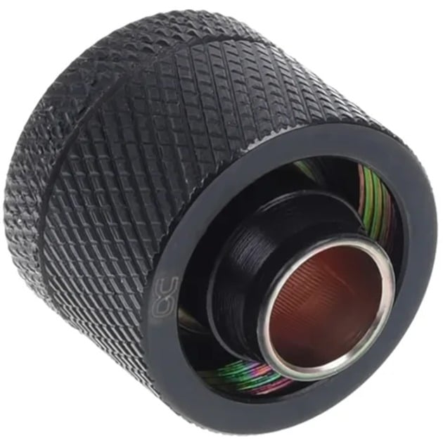 Alphacool HF 16/10 Anschraubtülle G1/4 - Deep Black Sixpack, Verbindung schwarz, für weiche Schläuche (PVC, Silikon, Neoprene)