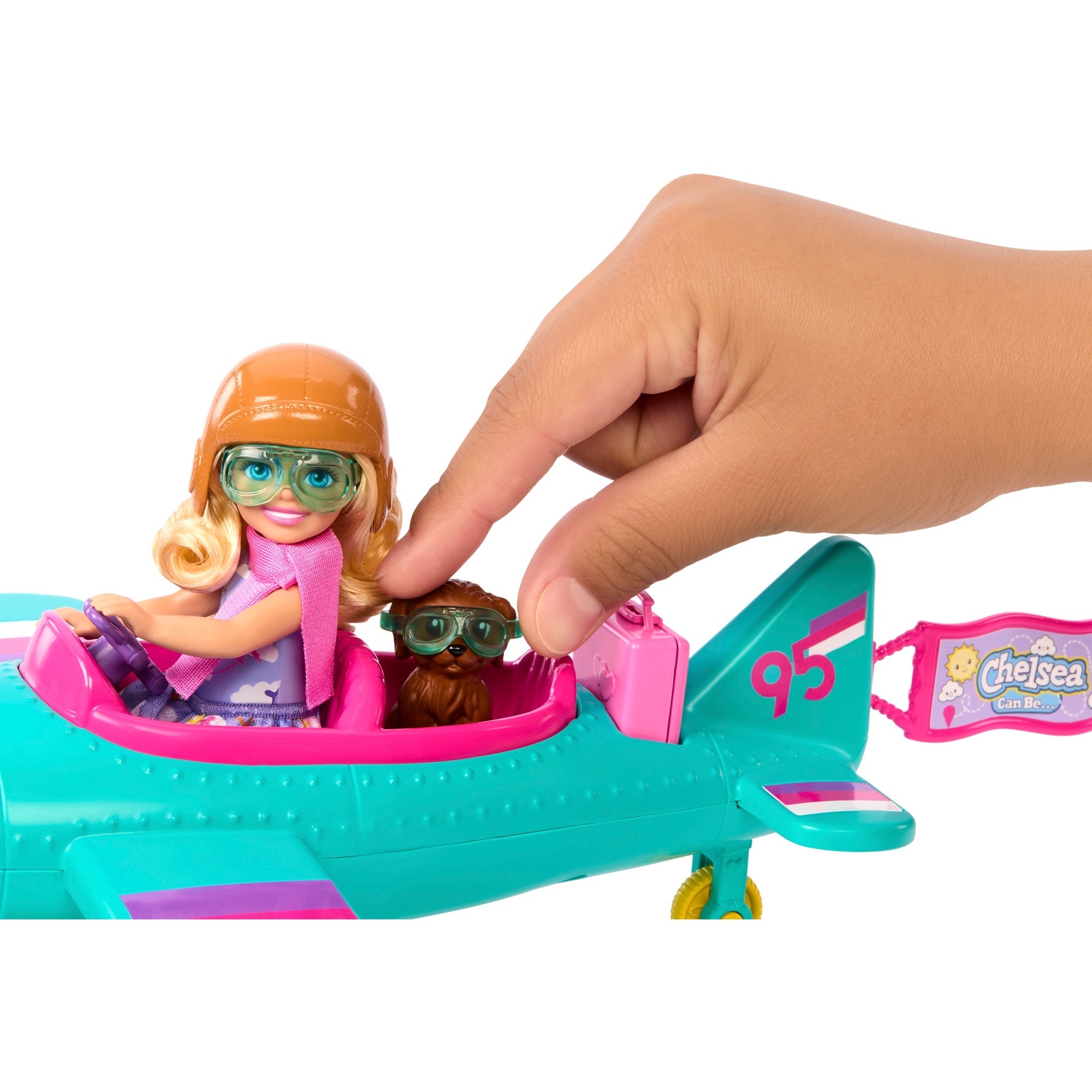 Mattel Barbie Chelsea Flugzeug Puppe und Spielset 7 Zubehörteile