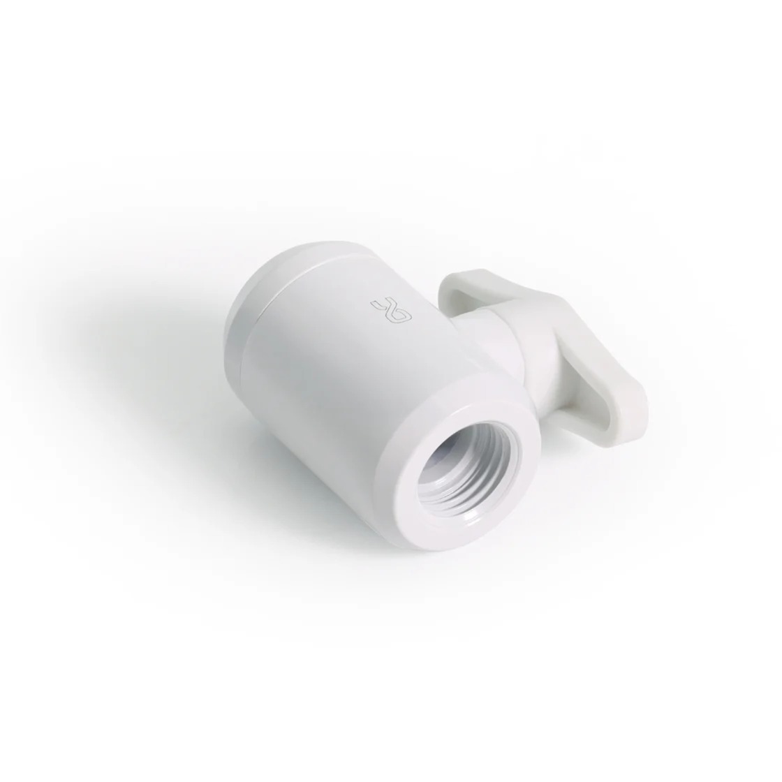 Alphacool Eiszapfen Kugelhahn 2 x G1/4 Innengewinde, Hahnstück weiß