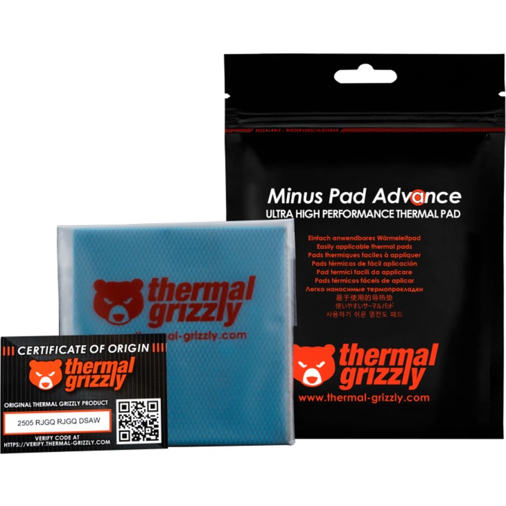 Thermal Grizzly Minus Pad Advance - 100x100x1,5 mm, Wärmeleitpads 2er Pack
